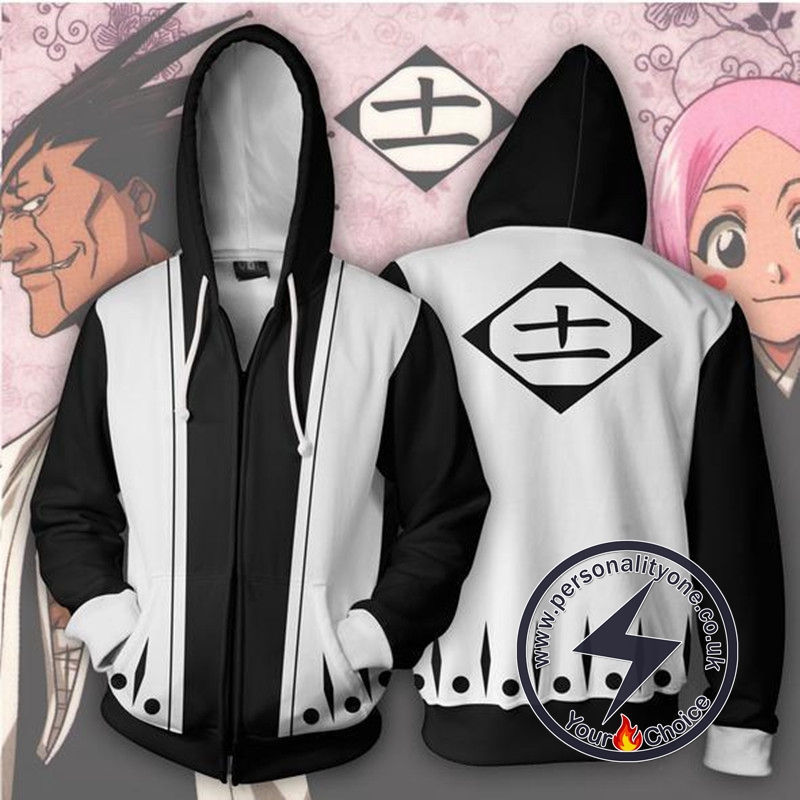 Bleach Toshiro Hitsugaya 10th Zip Up Hoodie Jacket